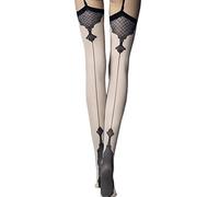 Fiore Vanity - Bas fantaisie avec motif couture 40den pour Porte-Jarretelles