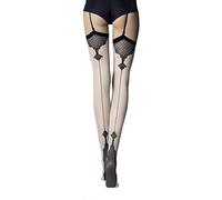 Fiore Vanity/STORIA Bas pour Porte-Jarretelles, 40 DEN, Beige (Linen 079), Large Femme