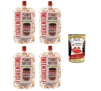 Fiorentini Lot de 4 sachets de beurre de cacahuète 100 % Arachidi dans pochette 4 x 100 g + Italian Gourmet Polpa 400 g