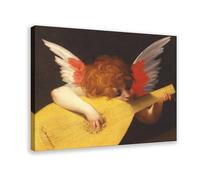 Fiorentino - Impression sur toile Putto jouant du luth pour chambre à coucher, bureau, chambre, cadeau, 30 x 45 cm