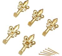 Fiorentino Lot de 15 crochets dorés, cintres pour tableau, forme lis, avec clous de 17 mm, crochets de 4,5 cm 66882