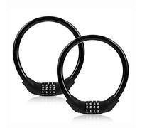 Fioria Bicycle Cable Locks Vélo Câble Antivol - Sécurité 4 Chiffres Passcode Réinitialisable - Combinaison Portable - Câble Antivol à Code d'accès Bike Locker pour Vélo l'extérieur (Noir, Lot de 2)
