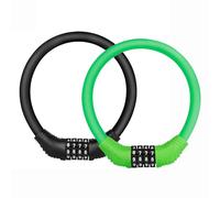 Fioria Bicycle Cable Locks Vélo Câble Antivol - Sécurité 4 Chiffres Passcode Réinitialisable - Combinaison Portable - Câble Antivol à Code d'accès Bike Locker pour Vélo l'extérieur (Noir et Vert)