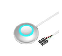 Fiorky 1,6 M Commutateur d'ordinateur de Bureau en Alliage d'aluminium Carte mère PC Bouton d'alimentation de démarrage Externe Bouton d'alimentation PC LED Bleue Boîtier PC Alimentation