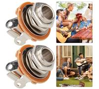 Fiorky 2-Pack 6.35mm Mono entrée Jack Nickel 1/4 pouces guitare Mono Jack prise guitare pièces accessoires pour guitare électrique basse