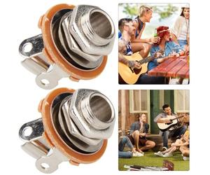 Fiorky 2-Pack 6.35mm Mono entrée Jack Nickel 1/4 pouces guitare Mono Jack prise guitare pièces accessoires pour guitare électrique basse