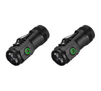 Fiorky 2pcs Mini Torche EDC,Mini Lampe de Poche LED USB C Lampe de Poche étanche Rechargeable 3 Modes d'éclairage Lampe à Clip pour Chapeau adaptée à la randonnée, au Camping et aux urgences