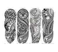 Fiorky 4 pièces autocollant de tatouage temporaire autocollant de tatouage de bras semi-permanent motifs noirs imperméables pour hommes femmes pour filles garçons amoureux couples kits de