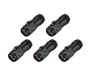 Fiorky 5pcs Mini Torche EDC,Mini Lampe de Poche LED USB C Lampe de Poche étanche Rechargeable 3 Modes d'éclairage Lampe à Clip pour Chapeau adaptée à la randonnée, au Camping et aux urgences
