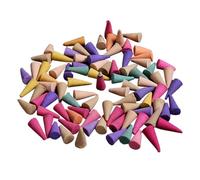 Fiorky 60 pièces d'encens Anti-odeurs cônes d'encens forfumés colorés pour soulager l'anxiété cônes d'encens forfumés pour Le Yoga aromathérapie pour la Maison, Le Bureau, la Cuisine