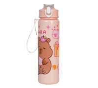 Fiorky 700ml Capybara Sports Water Bottle avec paille et poignée Portable Busting Bott