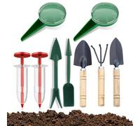 Fiorky 9 PCS Greed Spreder, Dispensateur de graines Ensemble pour Les Petites graines, Les semis manuels de Main de Poing Dibber, Sought Helper Set Plastic Seed Swower Spreper Multi-distante