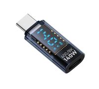 Fiorky Adaptateur transforent de Type C vers C PD140W Affichage LED Adaptateur USB-C mâle vers USB-C Femelle USB4.0 40 Gbps 8K @ 60 Hz Testeur de Compteur Puissance Type C pour iPhne 15 14