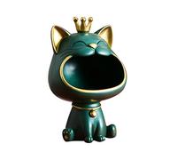 Fiorky Boîte de Rangement Chat en Résine à Grande Bouche - Statue Porte-Bonheur et Décoration Créative