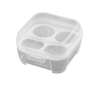 Fiorky Boîte de rangement d'œufs portable à 4 grilles, support de transport d'œufs, grilles transforentes, support d'œufs de cuisine, conteneur portable, organisateur de cuisine pour camping