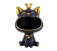 Fiorky Boîte de Rangement pour Chat à Grande Bouche en Résine - Statue Porte-Bonheur Décorative et Créative