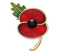 Fiorky Broche à revers en forme de fleur de coquelicot rouge/violet - Broche souvenir en forme de coquelicot - Pour commémorer une fête, vêtements décontractés, robe de costume (style D)