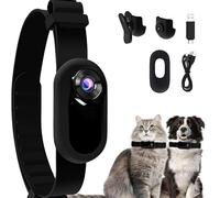 Fiorky Caméra pour Collier de Chien et Chat pour Animal de Compagnie, HD 1080p, sans Fil, Pas Besoin de WiFi, pour Chien, Chat, caméra de Nounou avec enregistrements vidéo pour Chats, Chiens