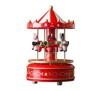 Fiorky Carrousel Musical de Noël Carrousel Octave Box Figurine à Collectionner 6,3 Pouces Cheval Musical Rotatif Décoration de la Maison Cadeaux d'anniversaire pour Filles garçons