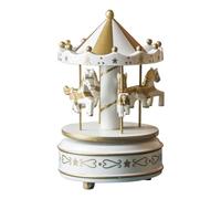 Fiorky Carrousel Musical de Noël Carrousel Octave Box Figurine à Collectionner 6,3 Pouces Mini boîte à Musique carrousel Décoration de la Maison Cadeaux d'anniversaire pour Filles garçons