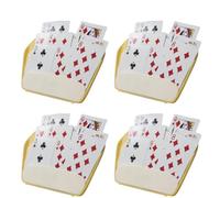 Fiorky Cartes firières de 4pcs pour Les Cartes à Jouer, Stand de Jeu Mains gratuits avec Cartes de Jeu Pliable Organisateur de Cartes 3 Cartes de calque.