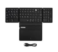 Fiorky Clavier Bluetooth Pliable, Mini Clavier Portable de Poche avec Grand pavé Tactile pour Android/iOS/OS/Win/HMS, Clavier Pliable sans Fil Quadruple Clavier Ultra Fin