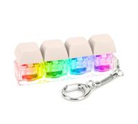 Fiorky Clavier Fidget Toys Fidget Toys Porte-clés 4 Touches Clavier Jouets de décompression avec lumière LED Clavier Fidget Toy DIY Bouton Soulagement du Stress pour Adulte pour soulager Le