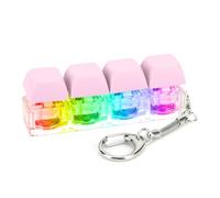 Fiorky Clavier Fidget Toys Fidget Toys Porte-clés 4 Touches Clavier Jouets de décompression avec lumière LED Clavier Fidget Toy DIY Bouton Soulagement du Stress pour Adulte pour soulager Le