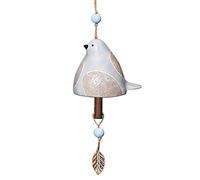 Fiorky Cloche de Chant d'oiseau décoration de Cour, Cloche de Chant d'oiseau Mignonne Cloche à Vent en résine Ornements à Suspendre Carillon à Vent Rustique pour la Maison, l'extérieur, Mur