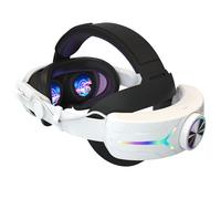 Fiorky ELI-Te Sangle de tête pour Meta- Quest 3, RVB Alternative Sangle de tête Confort amélioré Sangle de Remplacement VR réglable Réduisez la Pression avec Batterie 8000 mAh Sangle