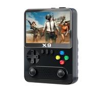 Fiorky Handheld Game X9 Console de Jeu Portable 2000 mAh/6000 mAh Écran IPS 3,5 Pouces Mini Machine de Jeu vidéo avec Carte 32 Go Double Joystick 3D 11 émulateurs pour PSP Cadeau Enfants