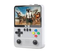 Fiorky Handheld Game X9 Console de Jeu Portable 2000 mAh/6000 mAh Écran IPS 3,5 Pouces Mini Machine de Jeu vidéo avec Carte 32 Go Double Joystick 3D 11 émulateurs pour PSP Cadeau Enfants