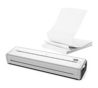 Fiorky Imprimante Thermique Portable A4 203 DPI avec 100 Feuilles de Papier Thermique Imprimante Portable sans Fil sans Encre Compatible Mini Portable A4 Utilisation au Bureau