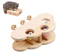 Fiorky Jouets pour Chat, Griffoir pour Chat en Carton Ondulé, Chats Whack A Mole Game Chat Pop Up Jouet 3/5 Trous Whack A Mole Chat Jouet Drôle en Bois Chasse Jouet Boîte Interactive Chats