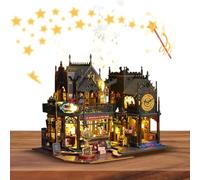 Fiorky Kit de Meubles Miniatures en Bois pour Maison de poupée DIY Mini Maison Kit de Maison Miniature avec lumières LED Kit de Maison de poupée Miniature DIY Maison de poupées en Bois pour