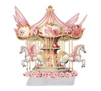 Fiorky Kit d'ornements de table de peinture diamant de forme spéciale carrousel coloré 5D à faire soi-même, décorations de table pour la maison, le bureau, la décoration de bureau