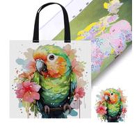 Fiorky Kits de broderie sur sac fourre-tout en toile avec motif animal pour débutants, kit de broderie 11 carats, sac personnalisé, kit de point de croix, sac en toile, cadeau pour amis