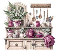 Fiorky Kits de peinture diamant pour adultes 5D à faire soi-même, forme spéciale partielle, armoire de peinture diamant pour décoration murale de la maison, 30 x 30 cm