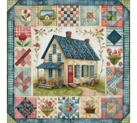 Fiorky Kits de point de croix pour adultes, broderie complète en fil de coton écologique 11 carats imprimé Halloween, kit de point de croix, kit de travaux d'aiguille, œuvres d'art à faire