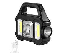 Fiorky Lampe de camping rechargeable avec chargeur solaire, lampe de poche LED portable, charge USB, sonde solaire, antidérapante, étanche, multifonctionnelle pour camping en plein air