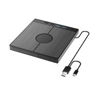 Fiorky Lecteur CD/DVD Externe 7 en 1 Graveur de CD/DVD Portable avec 2 Ports USB/Type-C Lecteur de Disque CD/DVD USB 3.0 Graveur Lecteur Graveur 1 Emplacements pour Cartes TF/SD Lecteurs Opt