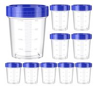 Fiorky Lot de 10 gobelets doseurs à médicaments en plastique 120 ml pour vinaigrette, récipients à condiments étanches, récipients à sauce réutilisables, empilables de cuisine, transparent