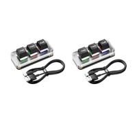 Fiorky Lot de 2 claviers de Jeu à 3 Touches RVB Mini Couper Copier Coller Clavier Mécanique de Jeu à 3 Touches USB Type-C Clavier Macro Hotswap pour Travailler Clavier de Jeu Mécanique
