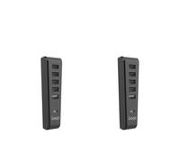 Fiorky Lot de 2 hubs USB pour PS5 Slim, Extension de hub USB, connecteur répartiteur avec 4 Ports USB 2.0 + 1 Port de Charge USB + 1 Port de Type C pour Console de Jeu PS5 Slim Digital Disc