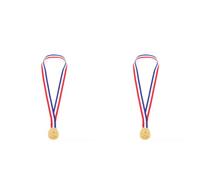 Fiorky Lot de 2 médailles d'or en Vrac pour Le Sport, récompenses des étudiants, médailles de Gagnant en métal, médailles de compétition, médailles d'or de Course avec Rubans, décorations de