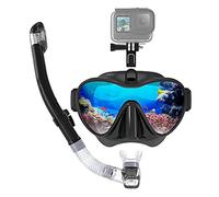 Fiorky Lunettes de plongée avec tuba pour adultes - Respiration facile - Anti-buée - Avec tuba sec - Verres trempés - Avec support pour GoPro