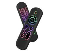 Fiorky M5 Fly Air Mouse Télécommande Rechargeable 2,4 G + BT5.2 Mini Clavier sans Fil Flying Mouse Remote 7 Couleurs rétroéclairées Détection de Mouvement pour Andrid TV Box PC