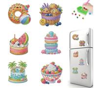 Fiorky mignon Diamond Art Painting Refrigerator Maignets Kits pour le réfrigérateur Autocollants 6 PC