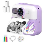 Fiorky Mini apforeil Photo à Impression instantanée pour Enfants, écran de 2,4 Pouces, apforeil Photo numérique pour Enfants avec 3 Rouleaux de Papier d'impression, apforeil Photo à Dessin