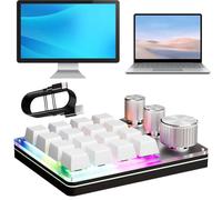 Fiorky Mini Keypad, 16 Touches 3 Boutons Clavier à Une Main RV RGB Backlight Type-C Wired Programmable Macro Clavier Macro Pad pour Le Jeu d'ordinateur PC